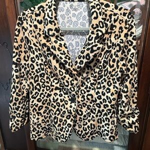 No Boundaries Leopard Print Blazer